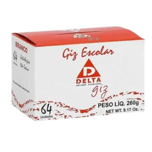 Giz Escolar Branco Delta – Caixa com 64 Unidades