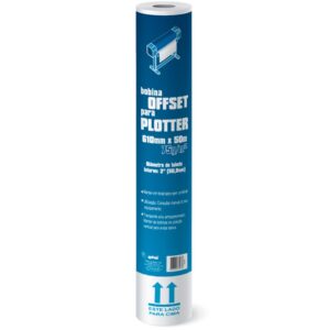 Bobina para Plotter, 610mm x 50m, 75g offset, Tubete Interno 2″, Spiral – PT 1 BB